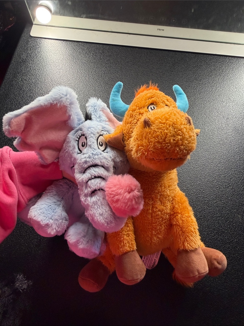 Dr. Seuss Light Blue & Pink Elephant with Orange Monster Plush Duo